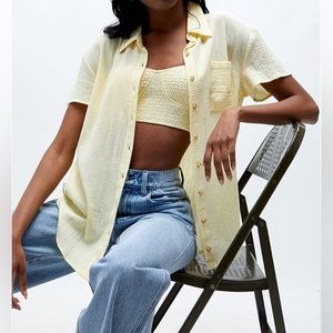 pacsun textured button down oversized shirt